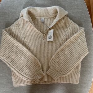 a new day Cream Knit Half-Zip Sweater